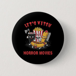 Badge Rond 5 Cm Drôle Halloween Regardons Horreur Films Femmes Me
