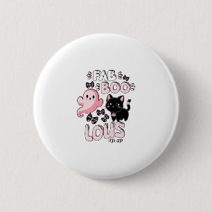 Badge Rond 5 Cm Drôle Halloween rose Fantôme Spooktacular Chat Fab