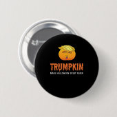 Badge Rond 5 Cm Drôle Halloween Trumpkin (Devant & derrière)