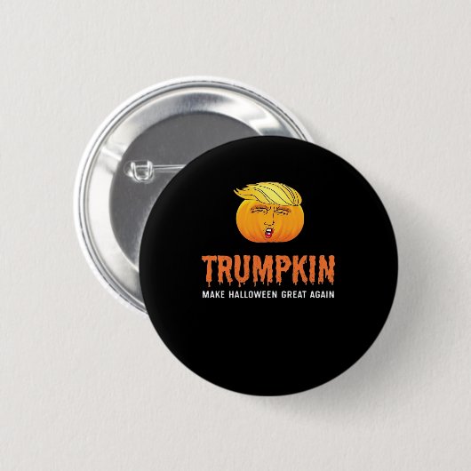 Badge Rond 5 Cm Drôle Halloween Trumpkin (Devant & derrière)