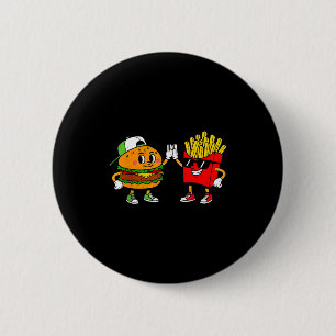 Badge Rond 5 Cm Drôle Hamburger Frites Combo Snacks Nourriture Rap