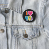 Badge Rond 5 Cm Drôle I Love The 90's, 1990's Theme Party (En situation)