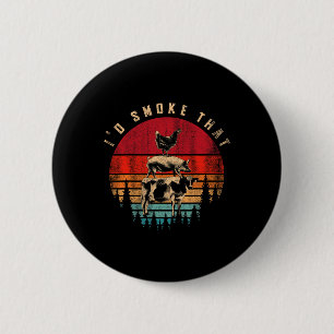 Badge Rond 5 Cm Drôle Id Fumer Que Barbecue Chef Grillmaster Cadea