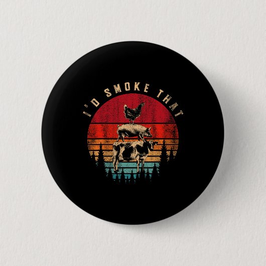 Badge Rond 5 Cm Drôle Id Fumer Que Barbecue Chef Grillmaster Cadea (Devant)