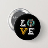 Badge Rond 5 Cm Drôle J'Aime Min Pin I Heart My Chig Puppy Loover (Devant & derrière)