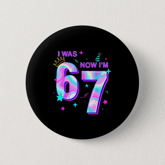 Badge Rond 5 Cm Drôle j'avais 6 ans maintenant j'ai 7 six sept Mem (Devant)