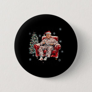 Badge Rond 5 Cm Drôle, je serai à la maison pour Noël Humoristique