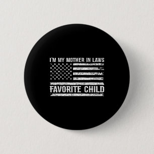 Badge Rond 5 Cm Drôle, je suis l'enfant préféré de ma belle-mère p