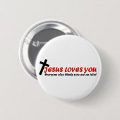 Badge Rond 5 Cm Drôle Jésus (Devant & derrière)