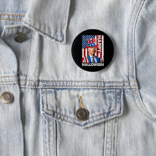 Badge Rond 5 Cm Drôle Joe Biden 4 juillet heureux Halloween Amériq (En situation)