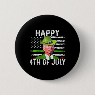 Badge Rond 5 Cm Drôle Joe Biden Jour de la Saint Patrick Happy 4 j