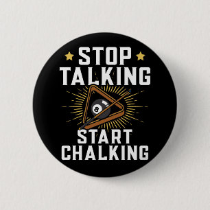 Badge Rond 5 Cm Drôle Joueur de la piscine Citation Billard Sport