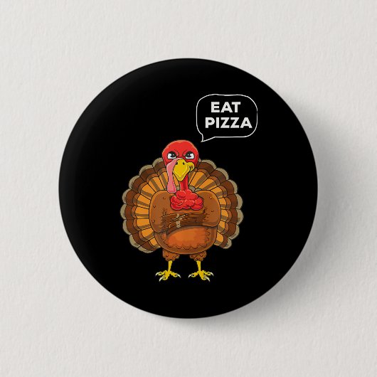 Badge Rond 5 Cm Drôle Jour d'Action de Grâce En Colère La Turquie (Devant)