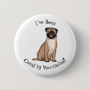 Badge Rond 5 Cm Drôle joyeux dessin animé de chien de carlin