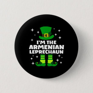 Badge Rond 5 Cm Drôle Leprechaun Irlandais Arménien Jour de la Sai