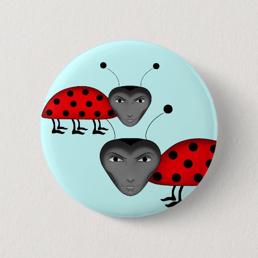 Badge Rond 5 Cm Drôle mâle ladybugs (Devant)