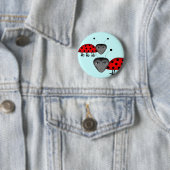 Badge Rond 5 Cm Drôle mâle ladybugs (En situation)