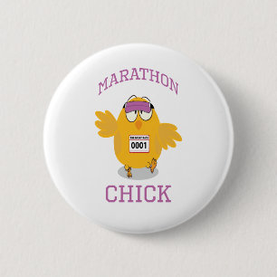 Badge Rond 5 Cm Drôle Marathon Chick