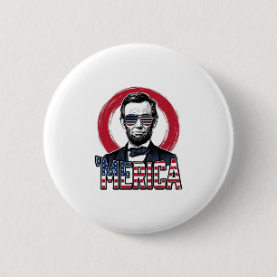 Badge Rond 5 Cm Drôle Merica Patriotique Président Vintage Vecteur