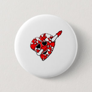 Badge Rond 5 Cm Drôle Mignon Dabbing Rouge Blanc Coeurs Saint-Vale
