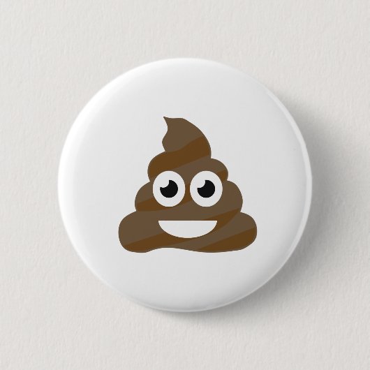 Badge Rond 5 Cm Drôle mignon Poop Emoji (Devant)