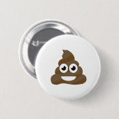 Badge Rond 5 Cm Drôle mignon Poop Emoji (Devant & derrière)