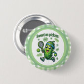 Badge Rond 5 Cm Drôle mignon sucré comme chatons Pickleball (Devant & derrière)