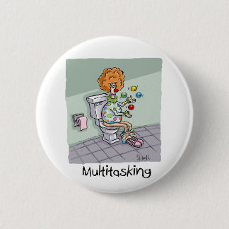 Badge Rond 5 Cm Drôle Multitâche Jongler Cartes et Cadeaux Clowns