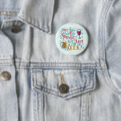 Badge Rond 5 Cm Drôle Noël Merlot Vin Bière Typographie Humour (En situation)