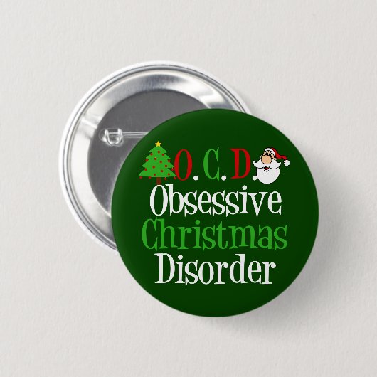 Badge Rond 5 Cm Drôle Noël observé (Devant & derrière)