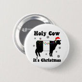 Badge Rond 5 Cm Drôle Noël Vache Beltie Galloway Beltie Cadeau (Devant & derrière)