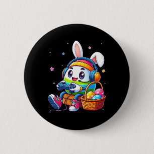 Badge Rond 5 Cm Drôle Oeuf de Pâques Jouer Jeu Vidéo Pour Les Garç