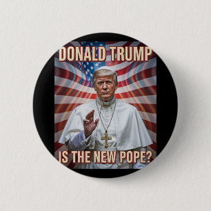 Badge Rond 5 Cm Drôle Pape Et Président Donald Trump