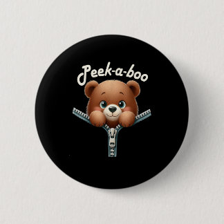 Badge Rond 5 Cm Drôle - Peekabo - Ours