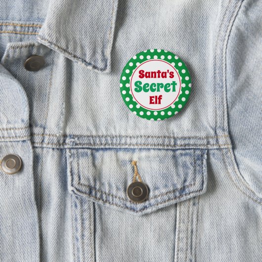 Badge Rond 5 Cm Drôle Père Noël Secret Elf Christmas Button Pin (En situation)