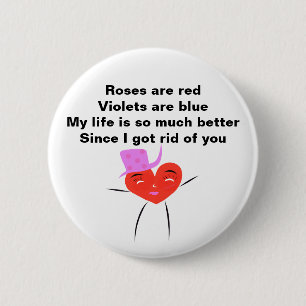 Badge Rond 5 Cm Drôle Poème Valentine Pour Ex