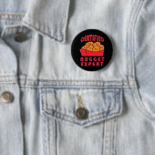 Badge Rond 5 Cm Drôle Poulet Nugget Expert Nug Life (En situation)
