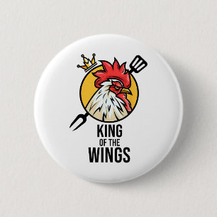 Badge Rond 5 Cm Drôle poulet Roi ailes Fans Bbq Drumstick Don F
