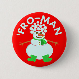 Badge Rond 5 Cm Drôle 'pour Noël de bonhomme de neige