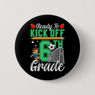 Badge Rond 5 Cm Drôle prêt à donner le coup d'envoi du football de