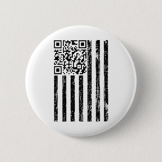 Badge Rond 5 Cm Drôle Qr Scan Me Président Code de danse Usa Drape (Devant)