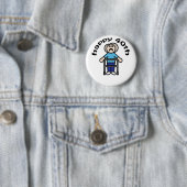 Badge Rond 5 Cm Drôle, quarantième" conception "heureuse de dame (En situation)