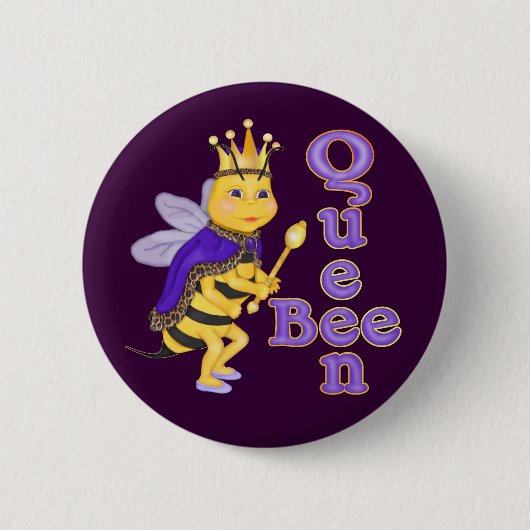 Badge Rond 5 Cm Drôle Queen Bee (Devant)