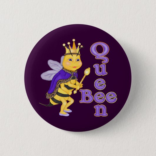 Badge Rond 5 Cm Drôle Queen Bee (Devant)