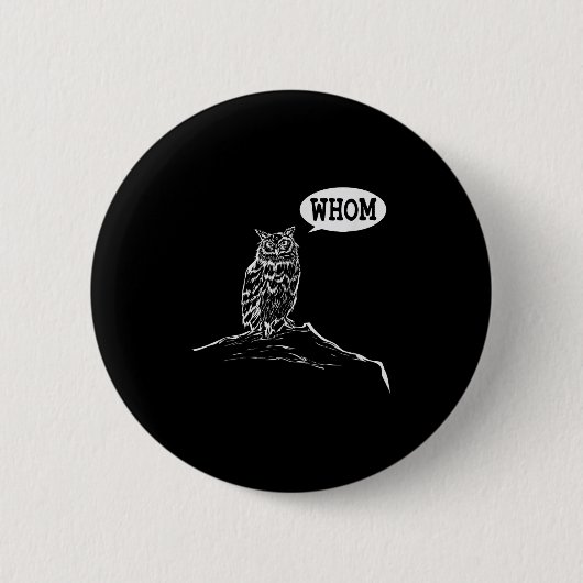 Badge Rond 5 Cm Drôle Qui Hibou Grammar Englieacher (Devant)