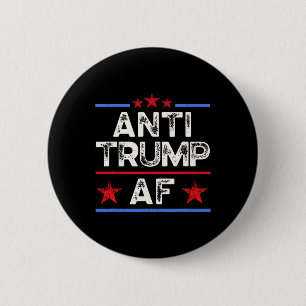 Badge Rond 5 Cm Drôle Rétro Anti-trump Af, Anti Fascisme, Pro Huma