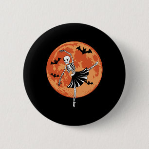 Badge Rond 5 Cm Drôle Skeleton Dancing Ballet Amateurs Éffrayant H