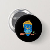 Badge Rond 5 Cm Drôle Sleepy Night Owl Pjs pour les amateurs de hi (Devant & derrière)