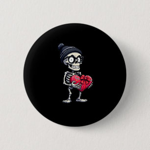Badge Rond 5 Cm Drôle Squelette Hommes Femmes Squelette Coeur Vale