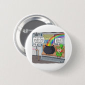 Badge Rond 5 Cm Drôle St Patrick’s Day Cadeau ou carte - Leprechau (Devant & derrière)